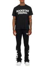 Deniska Black T-Shirt/Baggy Stacked Flare Track Set