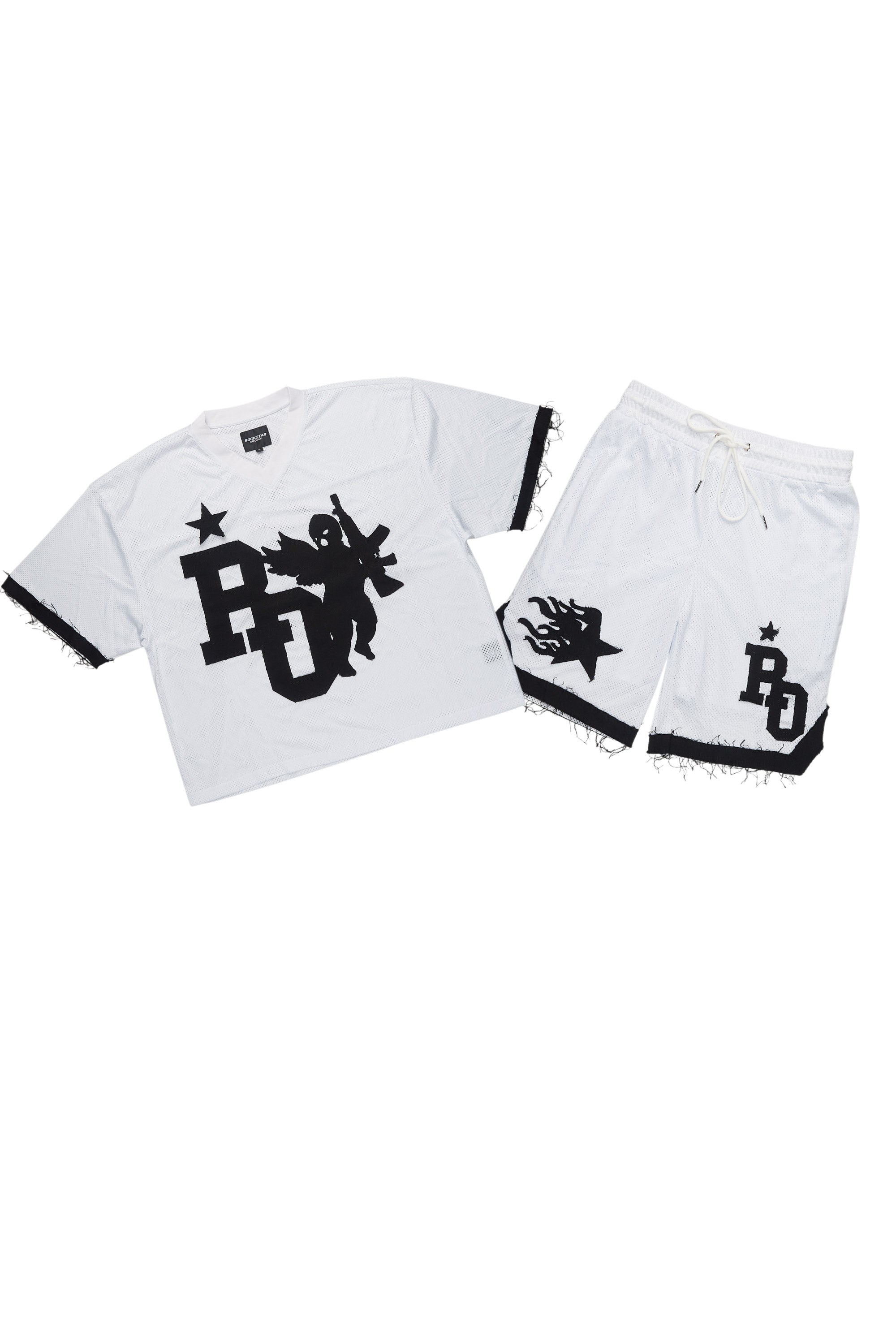 Pluton White Mesh T-Shirt/Short Set