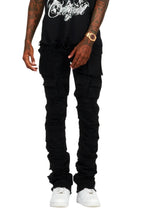 Gentry Black Stacked Flare Jean