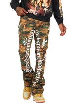 Adwin Painter Faded Camo Super Stacked Flare Pants
