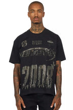 Amos 2.0 Black/Grey Graphic Rhinestone T-Shirt