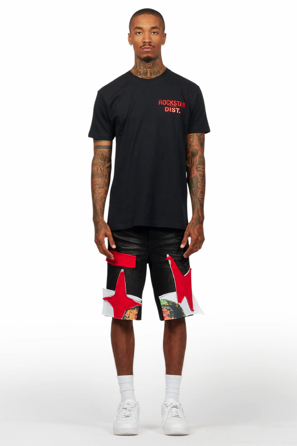 Brett Black T-Shirt/Denim Short Set