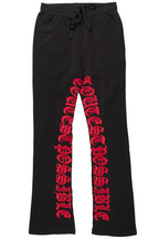 Konnor Black/Red Stacked Flare Pants