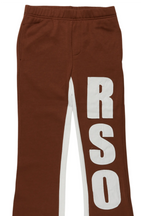 Boys Uko Brown Stacked Baggy Flare Pant
