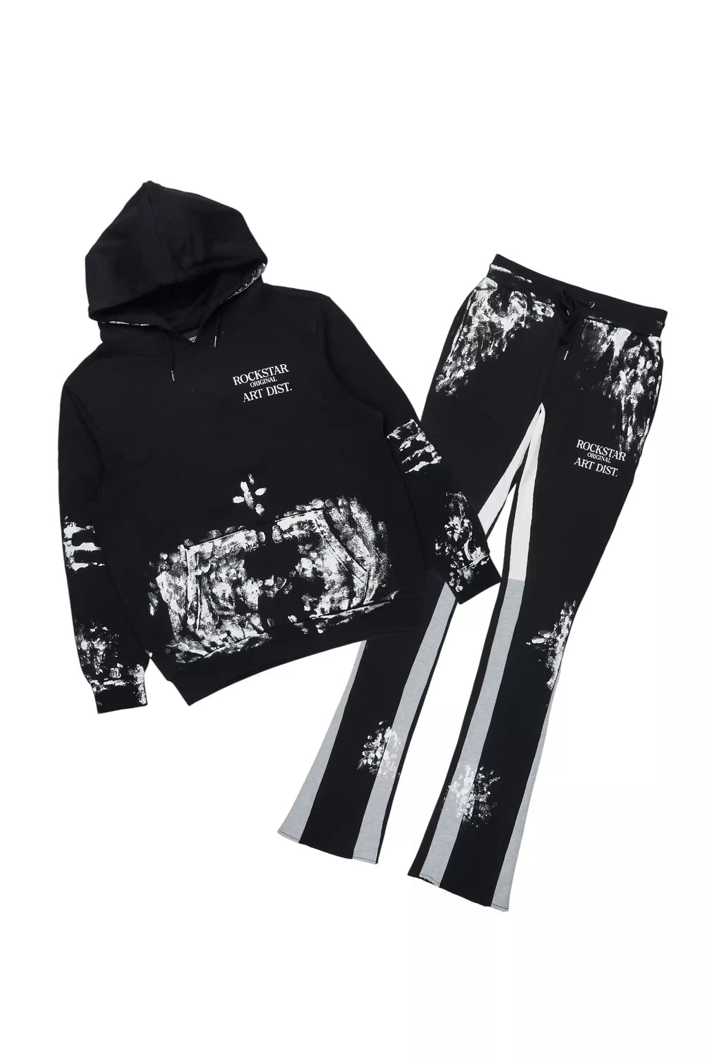 Filip Black Hoodie/Stacked Pant Track Set