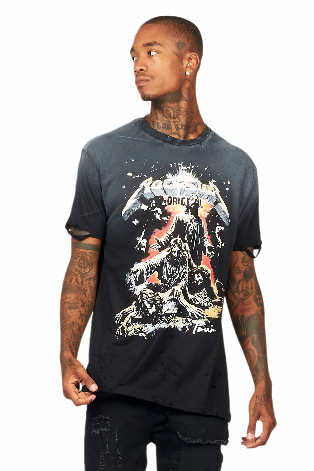 Akando Black Graphic Oversized T-Shirt