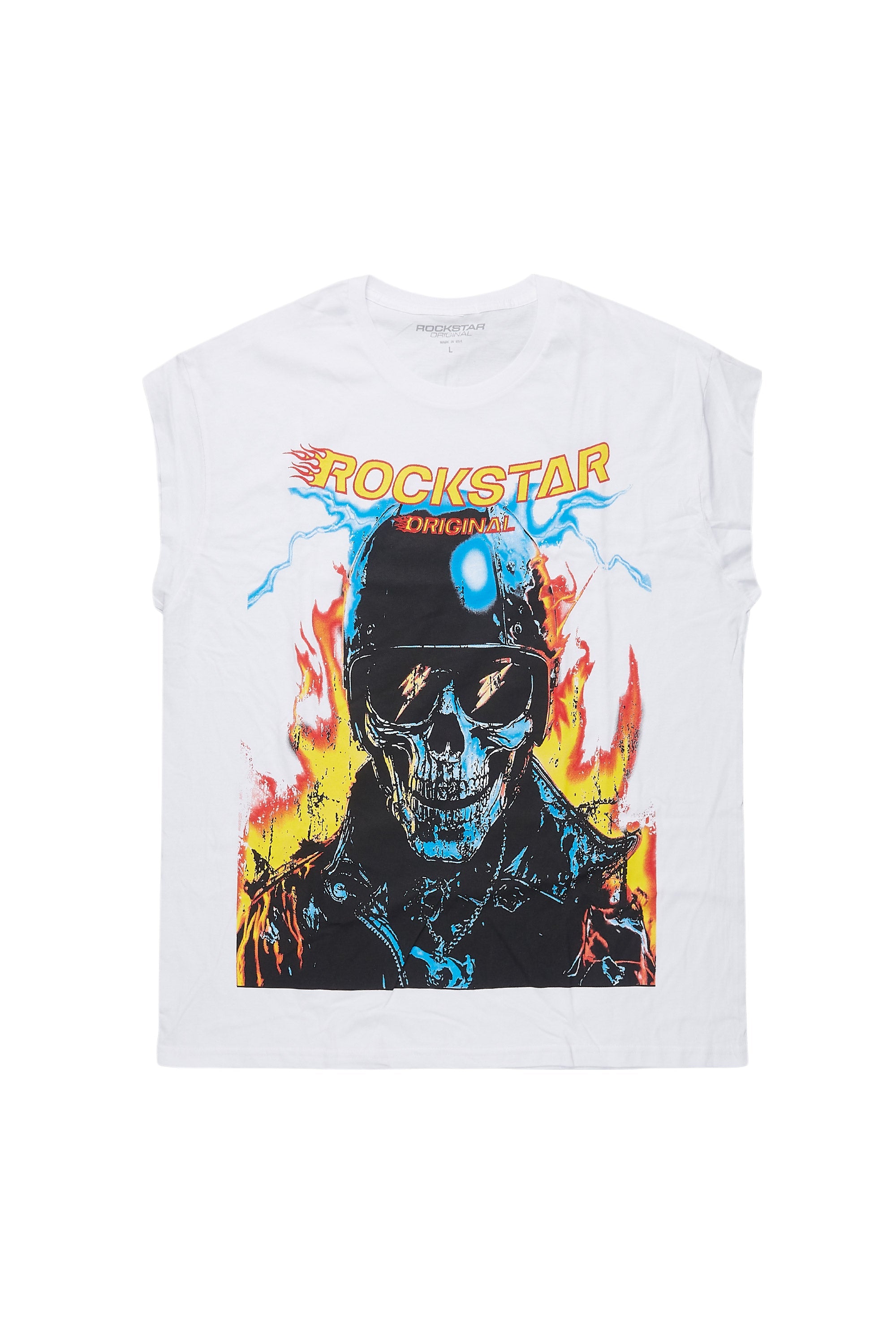 Balius White Graphic Muscle T-Shirt