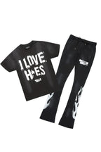 Banyan Black T-Shirt/Stacked Flare Track Set