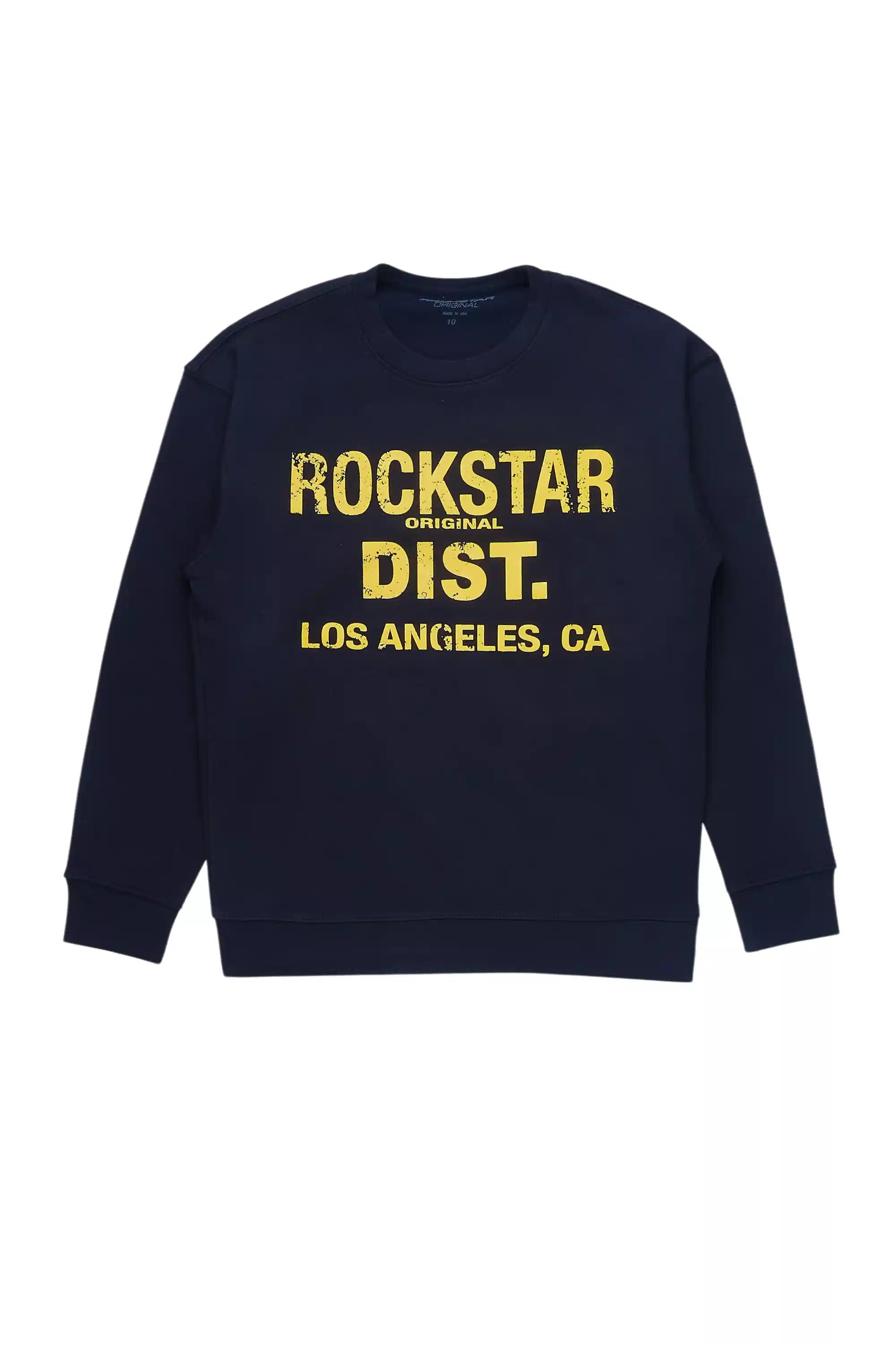 Boys Koen Navy/Yellow Graphic Crewneck