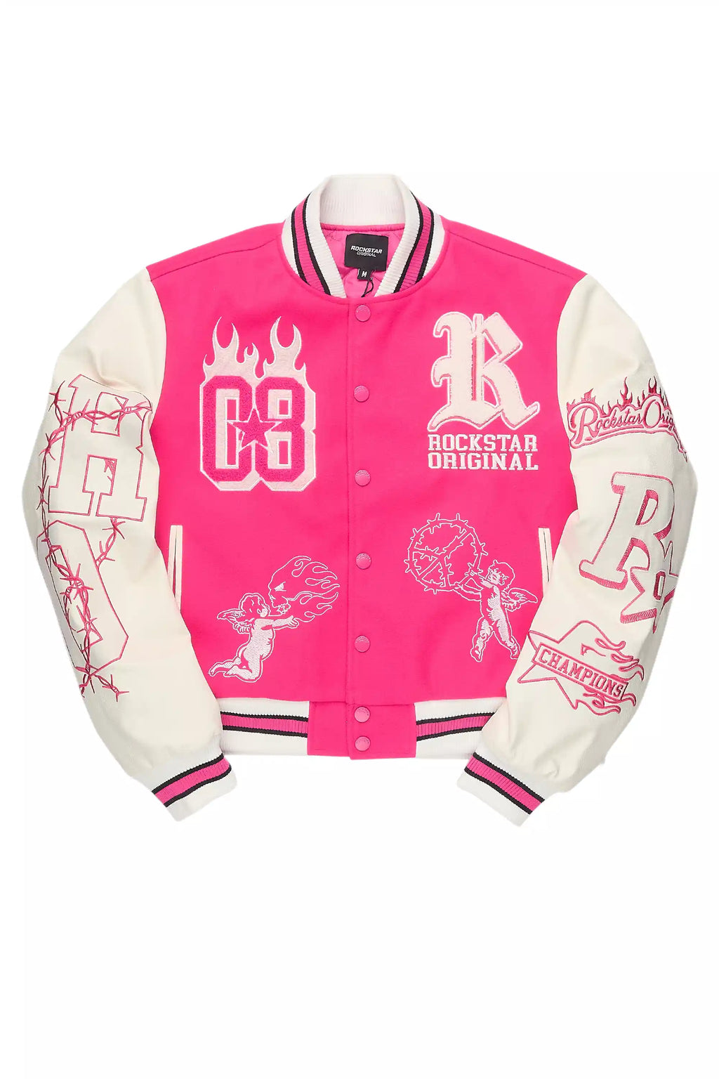 Sharray Hot Pink Oversized Varsity Jacket