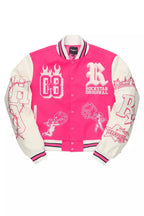 Sharray Hot Pink Oversized Varsity Jacket