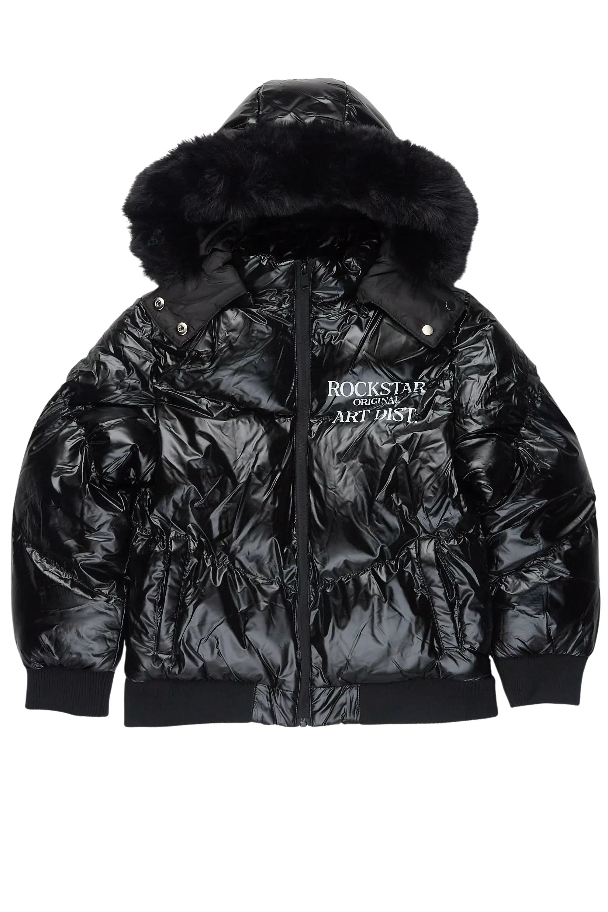 Girls Destina Black Puffer Jacket