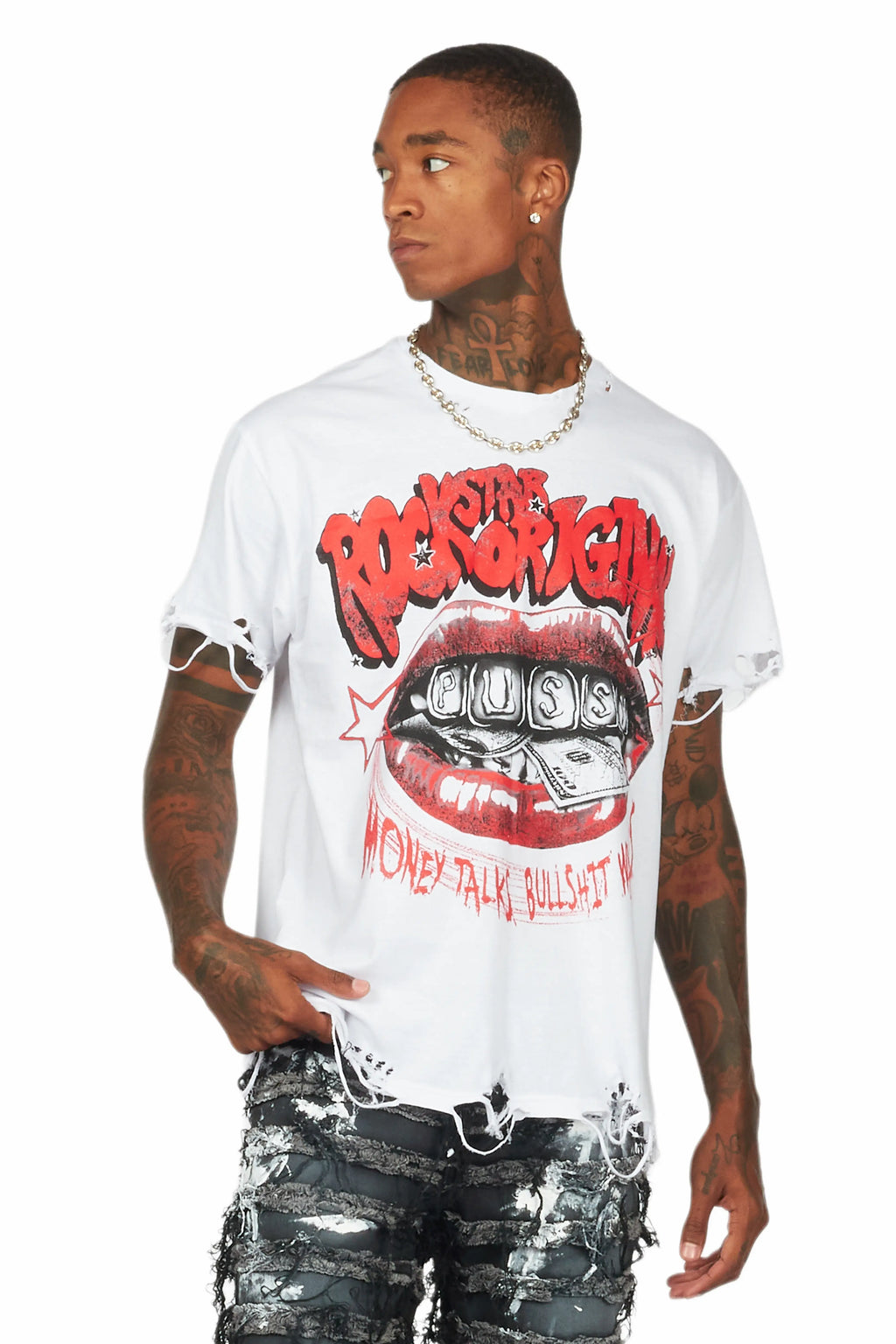 Bloke White Oversized Graphic T-Shirt