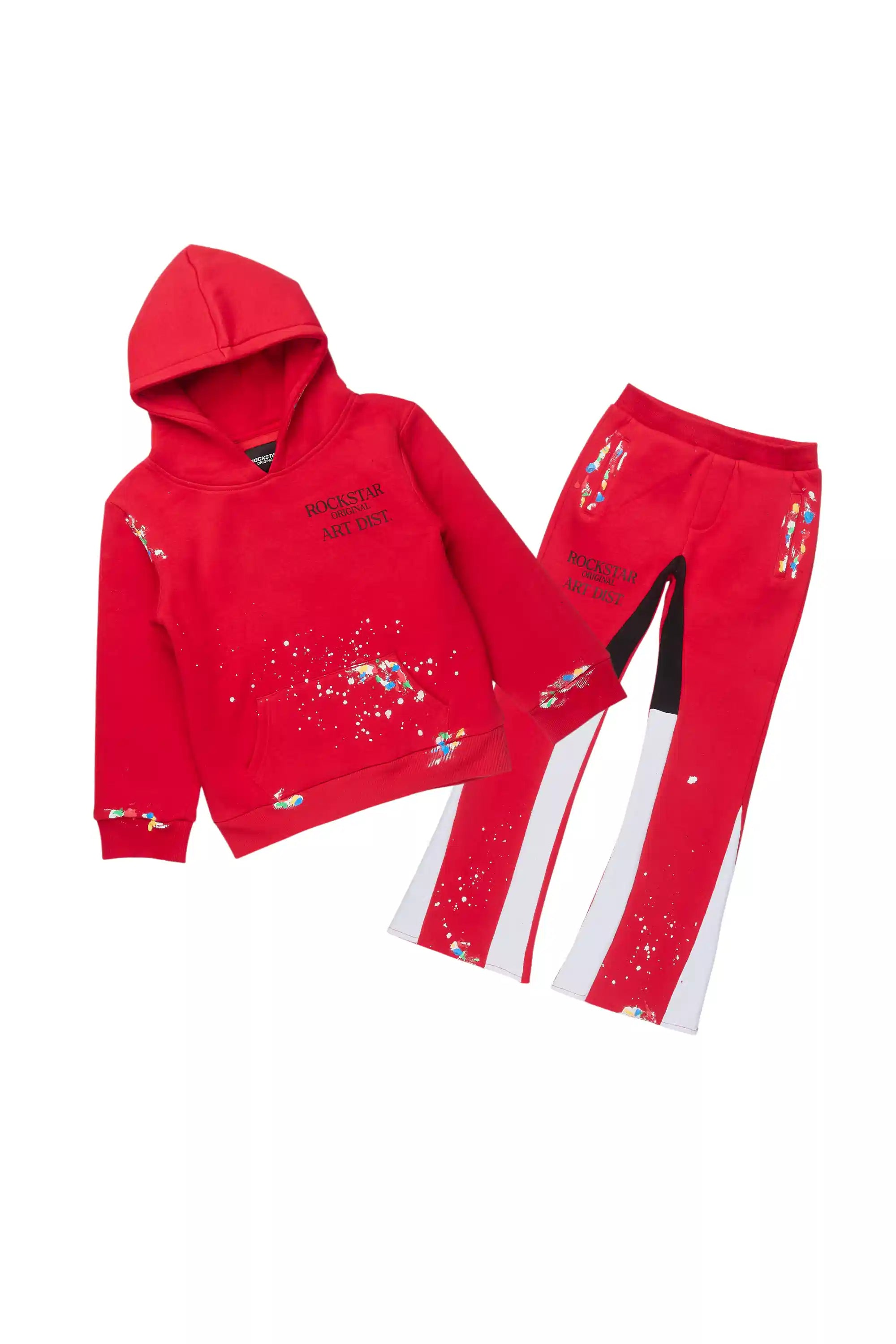 Boys Palmer Red/White Stacked Flare Track Set
