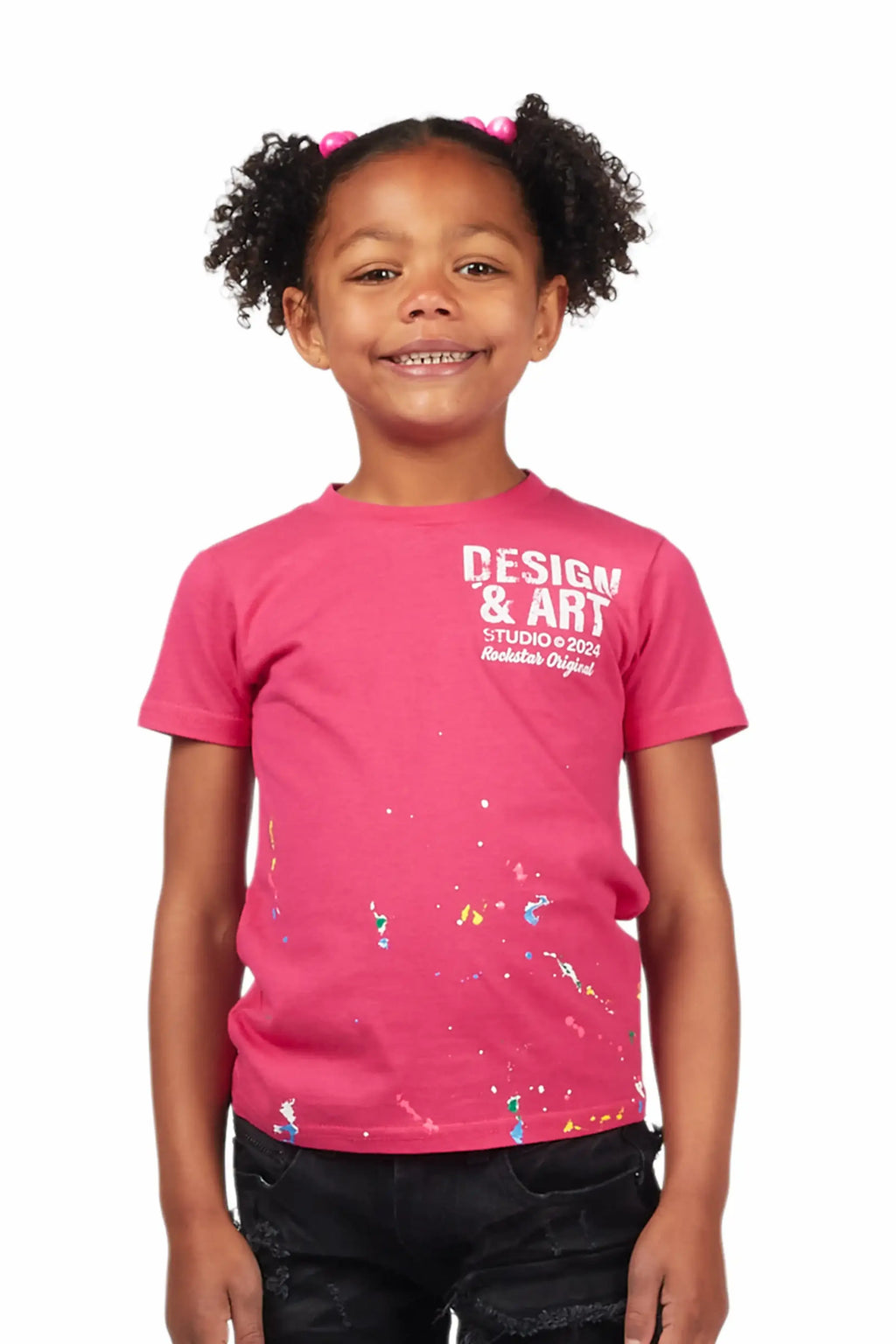 Girls Mancha Fuchsia Graphic T-Shirt