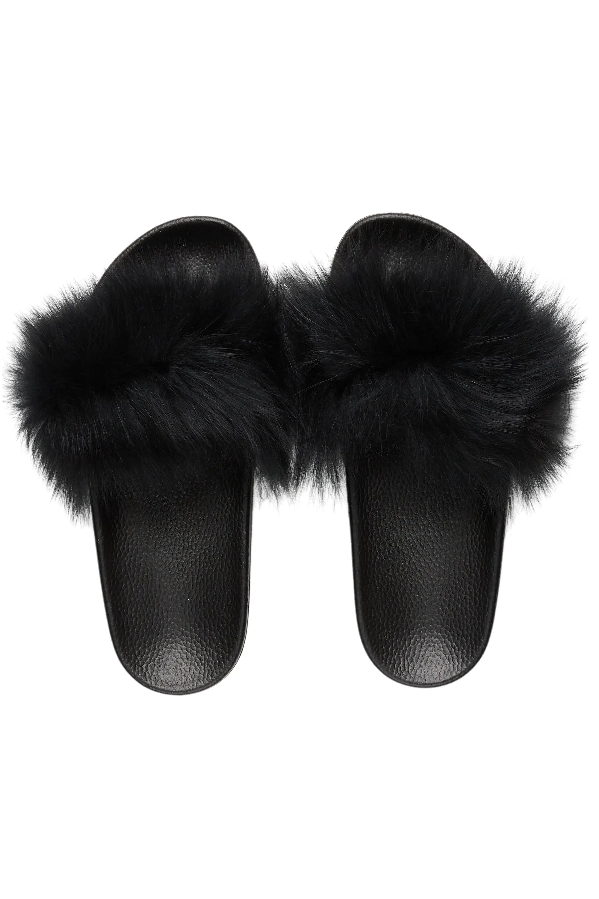 Jamonty Black Fur Slides