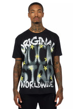 Xaerys Black Oversized Graphic T-Shirt