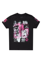 Girls Kammy Black/Pink  Graphic T-Shirt