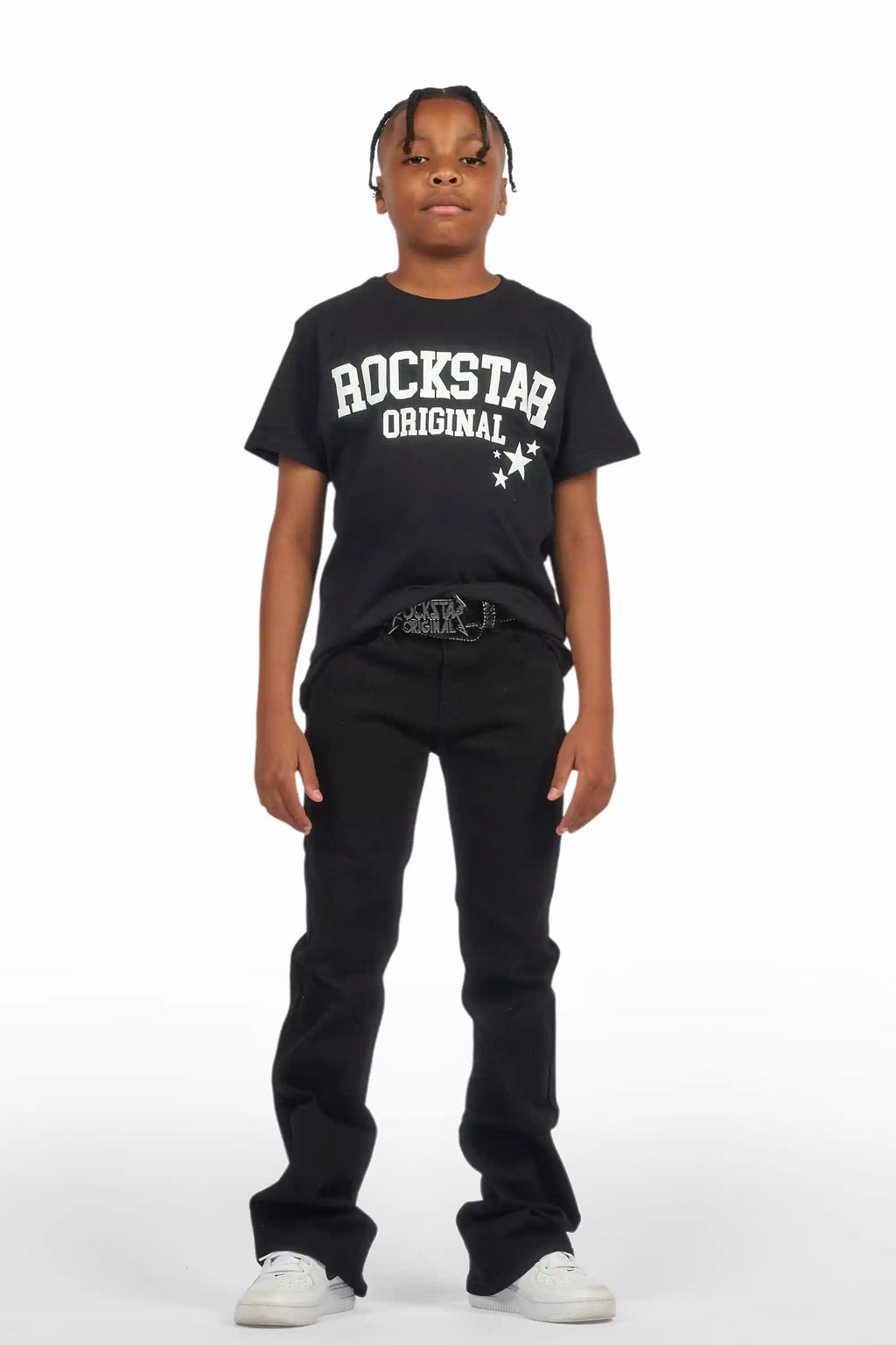 Boys Drick Jet Black Regular Fit Flare Jean