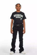 Boys Drick Jet Black Regular Fit Flare Jean