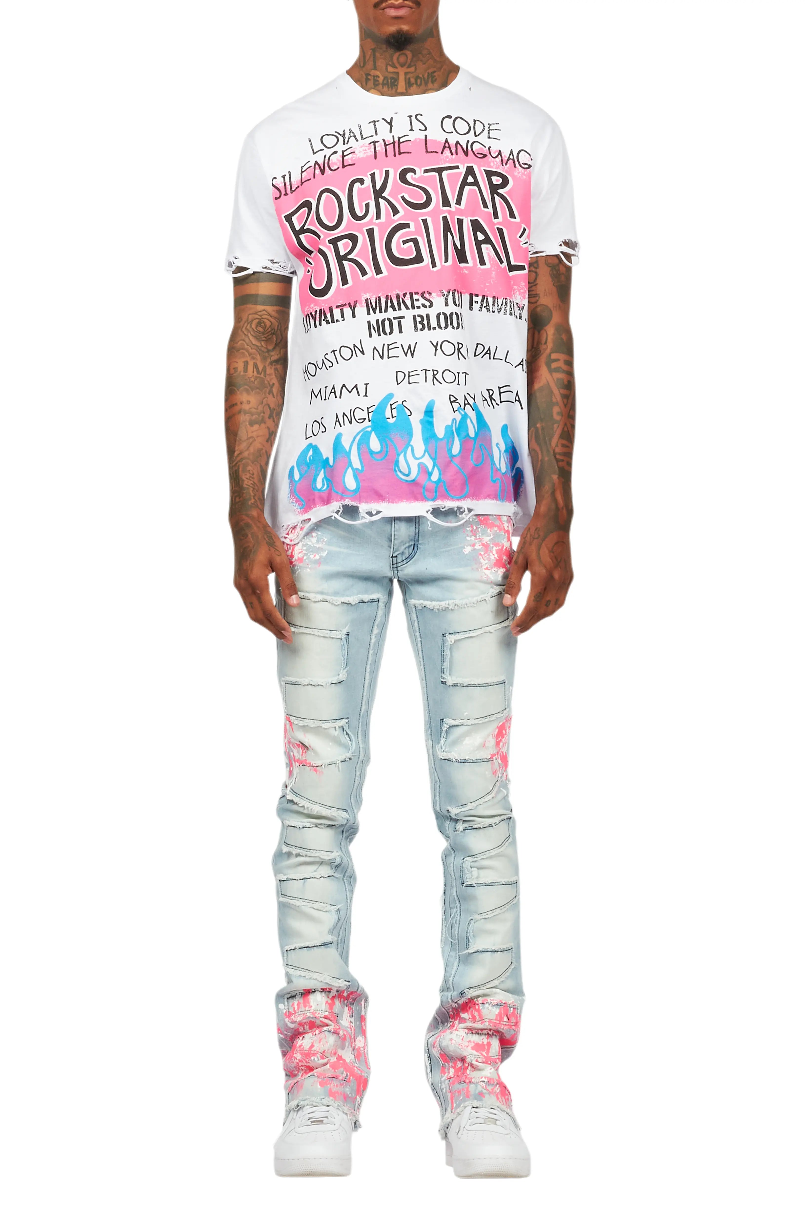 Beno White Oversized Graphic T-Shirt