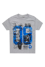 Boys Beau Grey/Blue Graphic T-Shirt