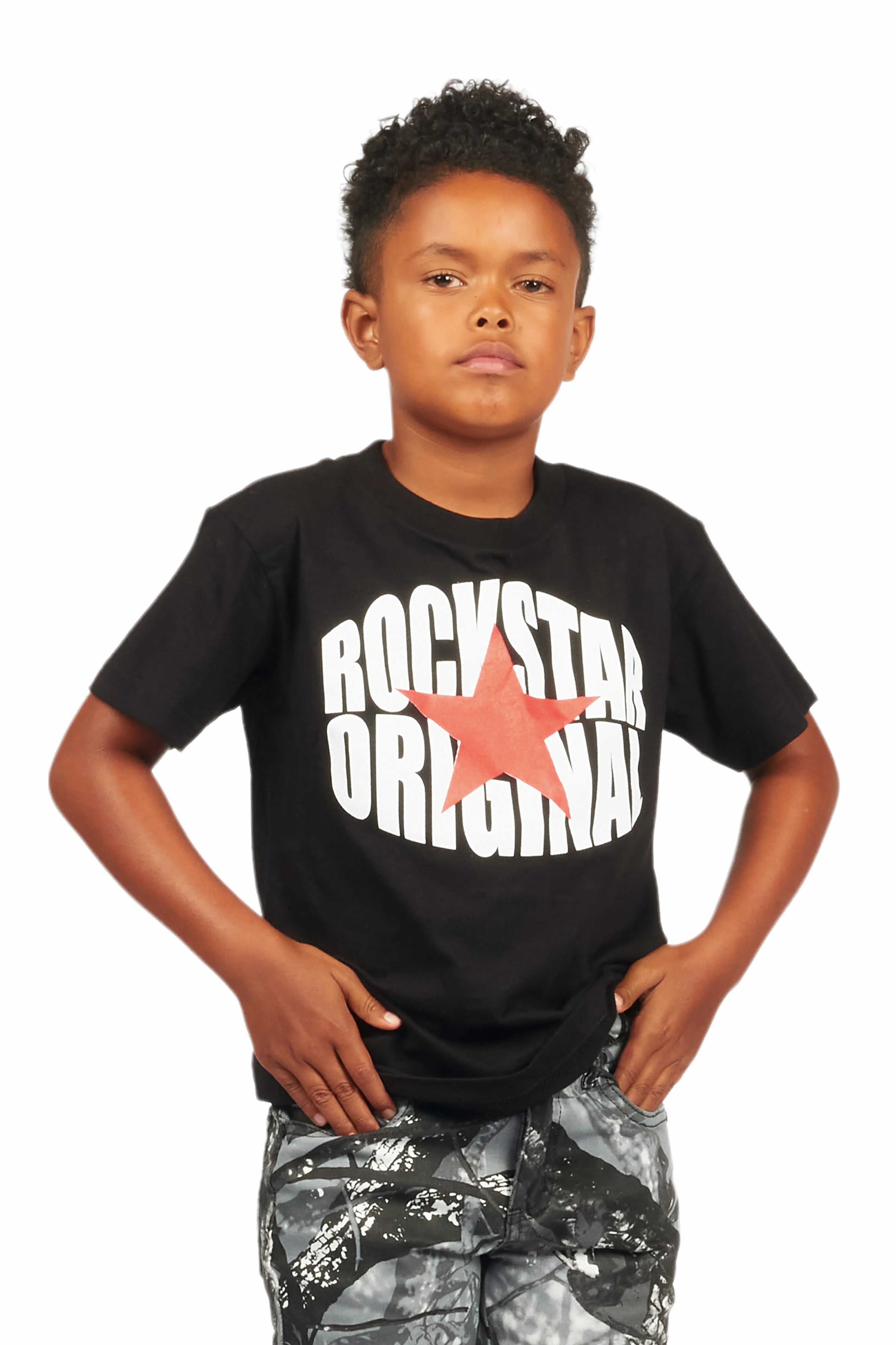 Boys Ezra Black Graphic T-Shirt
