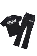 Emilio Black T-Shirt/Stacked Flare Track Set