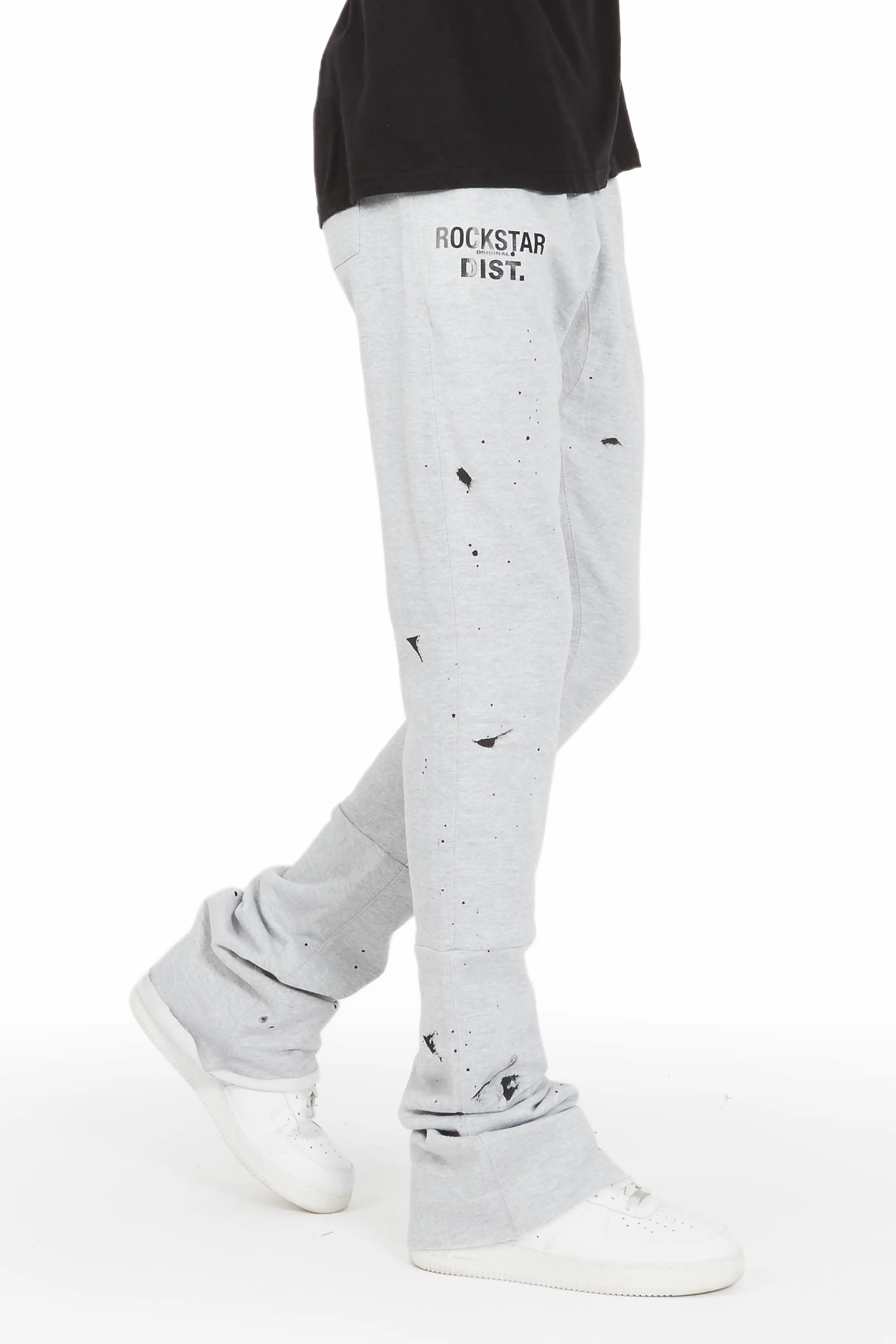 Farlee Heather Grey Super Stacked Flare Pants