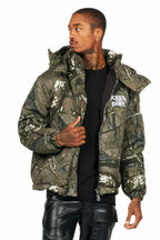 Bevis Grey Tree Camo Puffer Jacket