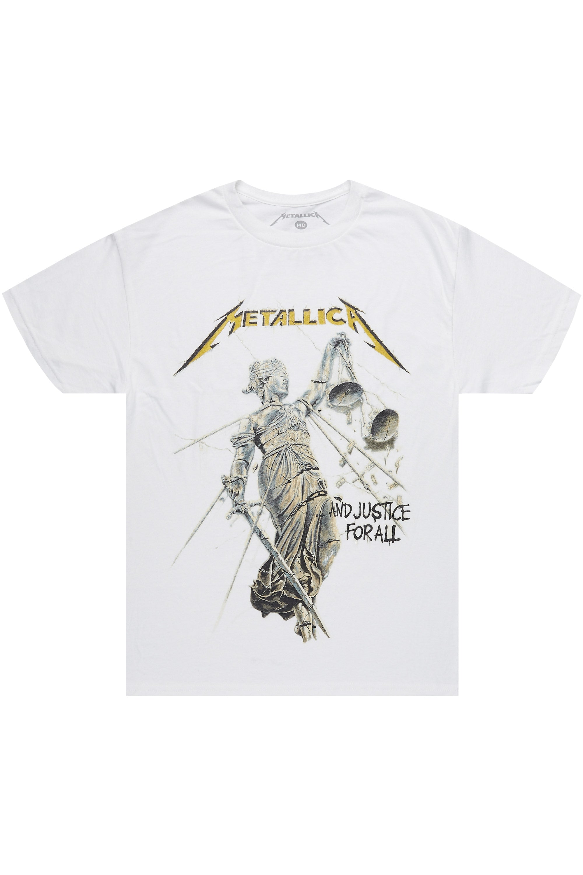 Metallica Justice For All White/Black Graphic T-Shirt