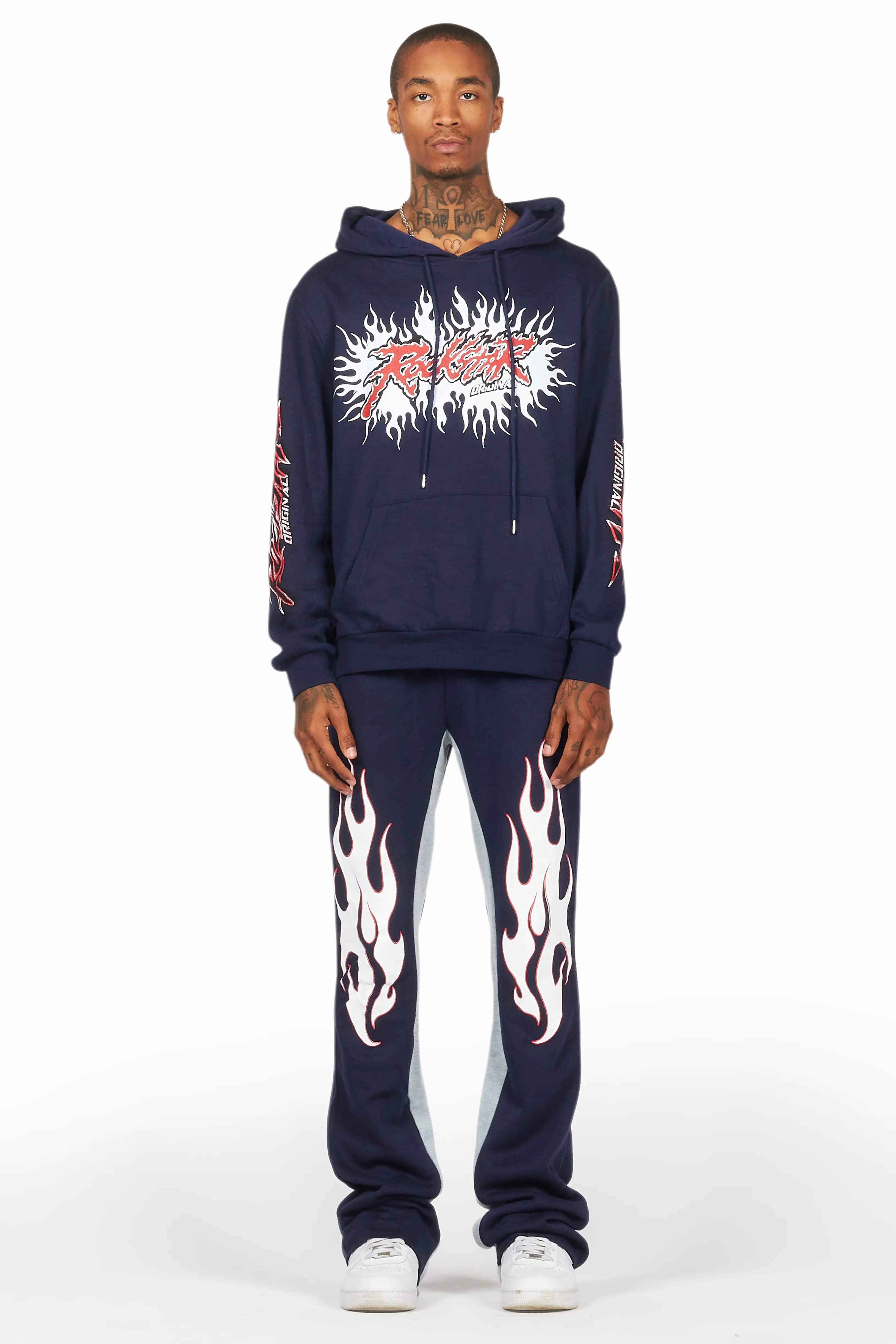 Tidus Navy Hoodie Baggy Fit Pant Track Set