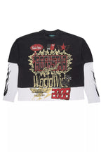 Deangelo Vintage Black/Red Boxy Crop Double Layer Tee