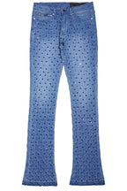 Glit Royal Blue Rhinestone Stacked Flare Jean