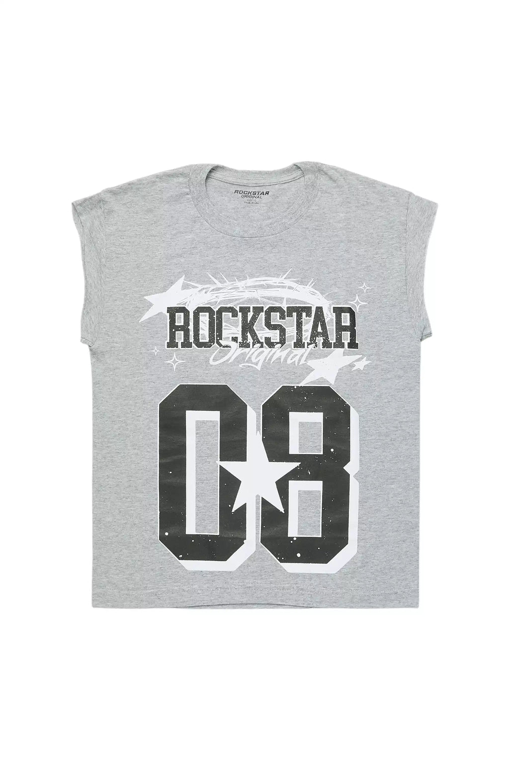 Boys Allstar Grey/Black Graphic Muscle T-Shirt