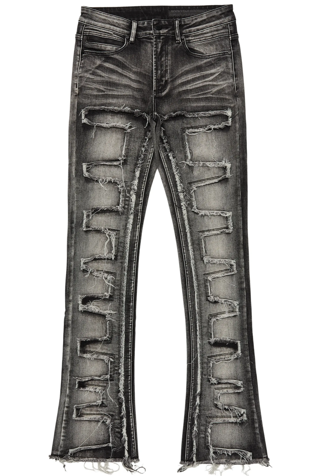 Shake Light Grey Stacked Flare Jean