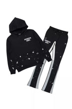 Raffer Black/White Hoodie/Stacked Track Pant Set
