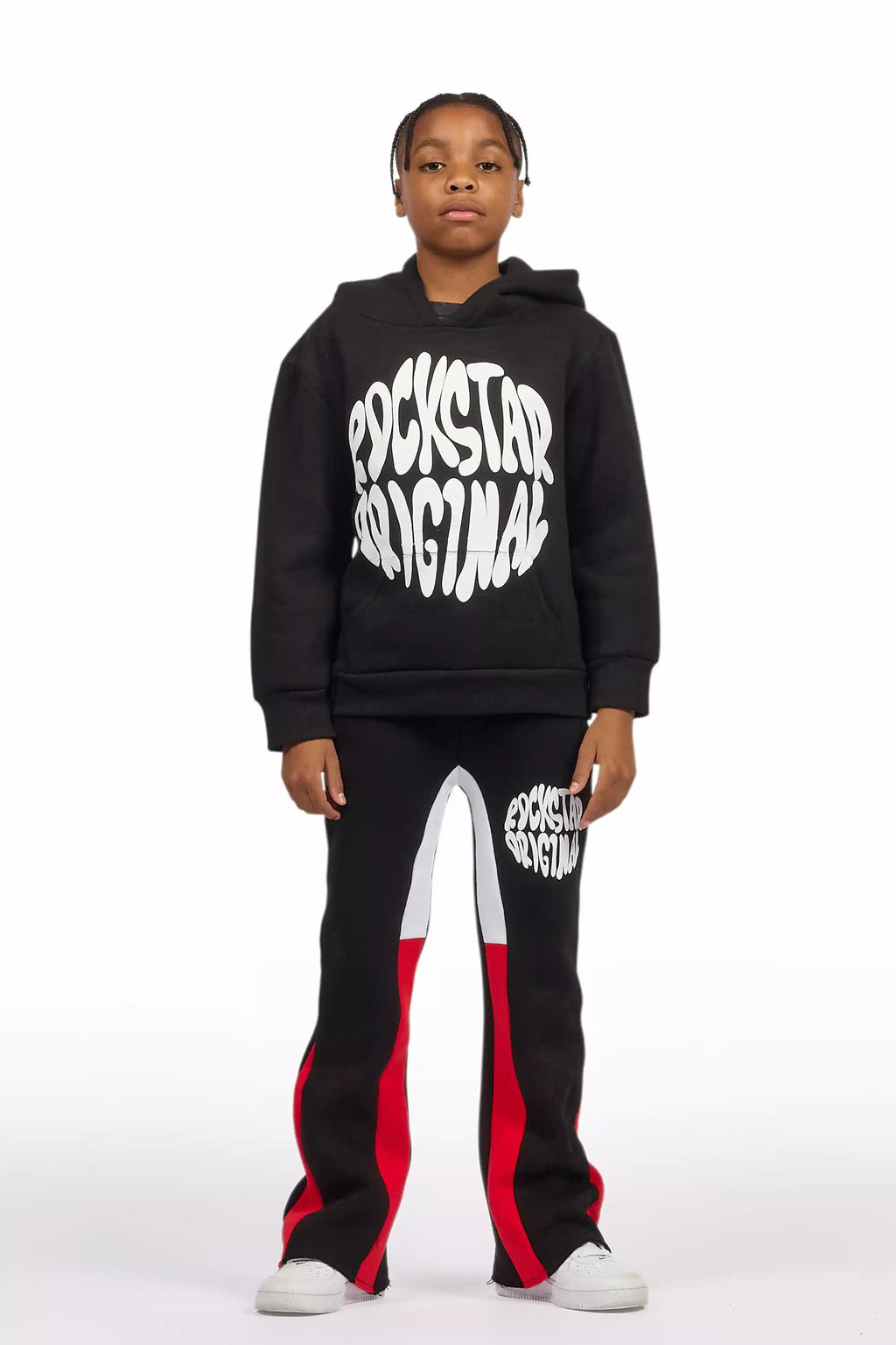 Boys Thierry Black/Red Stacked Flare Track Set