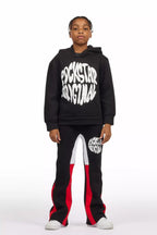 Boys Thierry Black/Red Stacked Flare Track Set