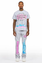 Beno Heather Grey T-Shirt/Stacked Flare Track Set