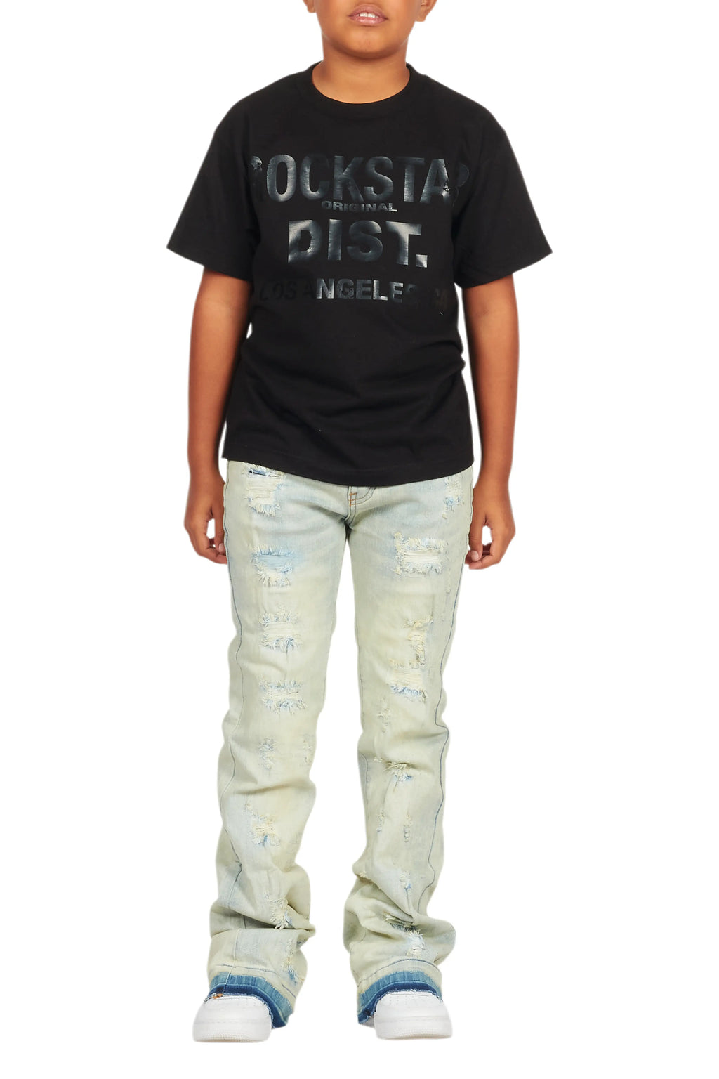 Boys Holibert Light Blue Stacked Flare Jean