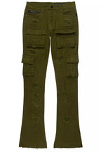 Zaid Olive Stacked Flare Jean