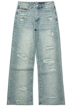 Discolite Rhinestone Light Blue Baggy Jean