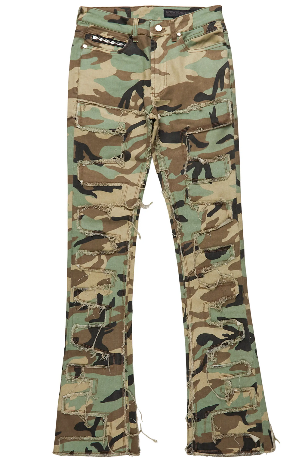 Shake Faded Camo Stacked Flare Jean