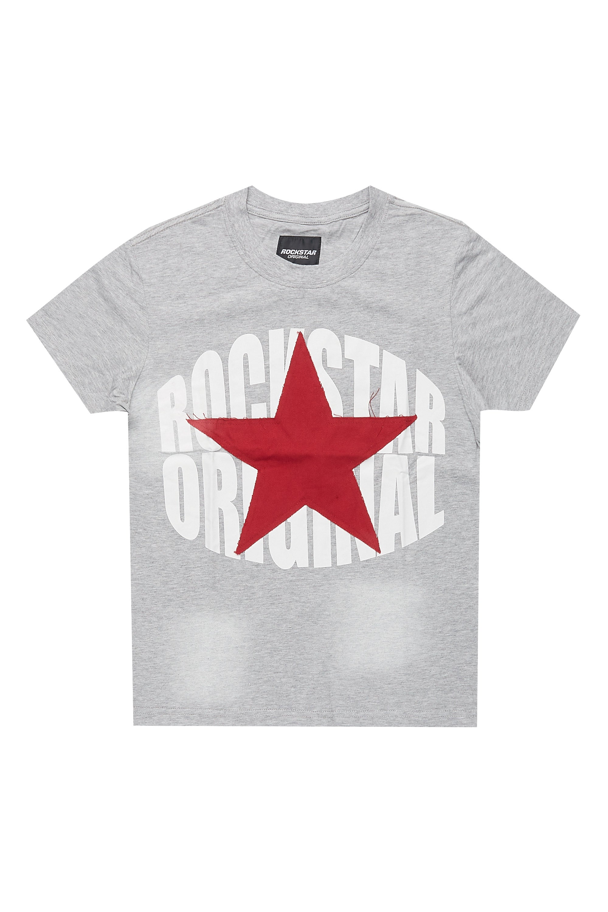 Boys State Heather Grey Graphic T-Shirt with Patch