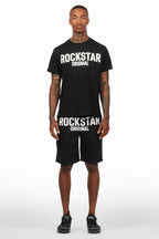 Sana Black/White T-Shirt Short Set