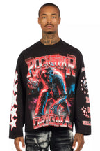 Marxe Black/Red Long Sleeve Graphic T-Shirt