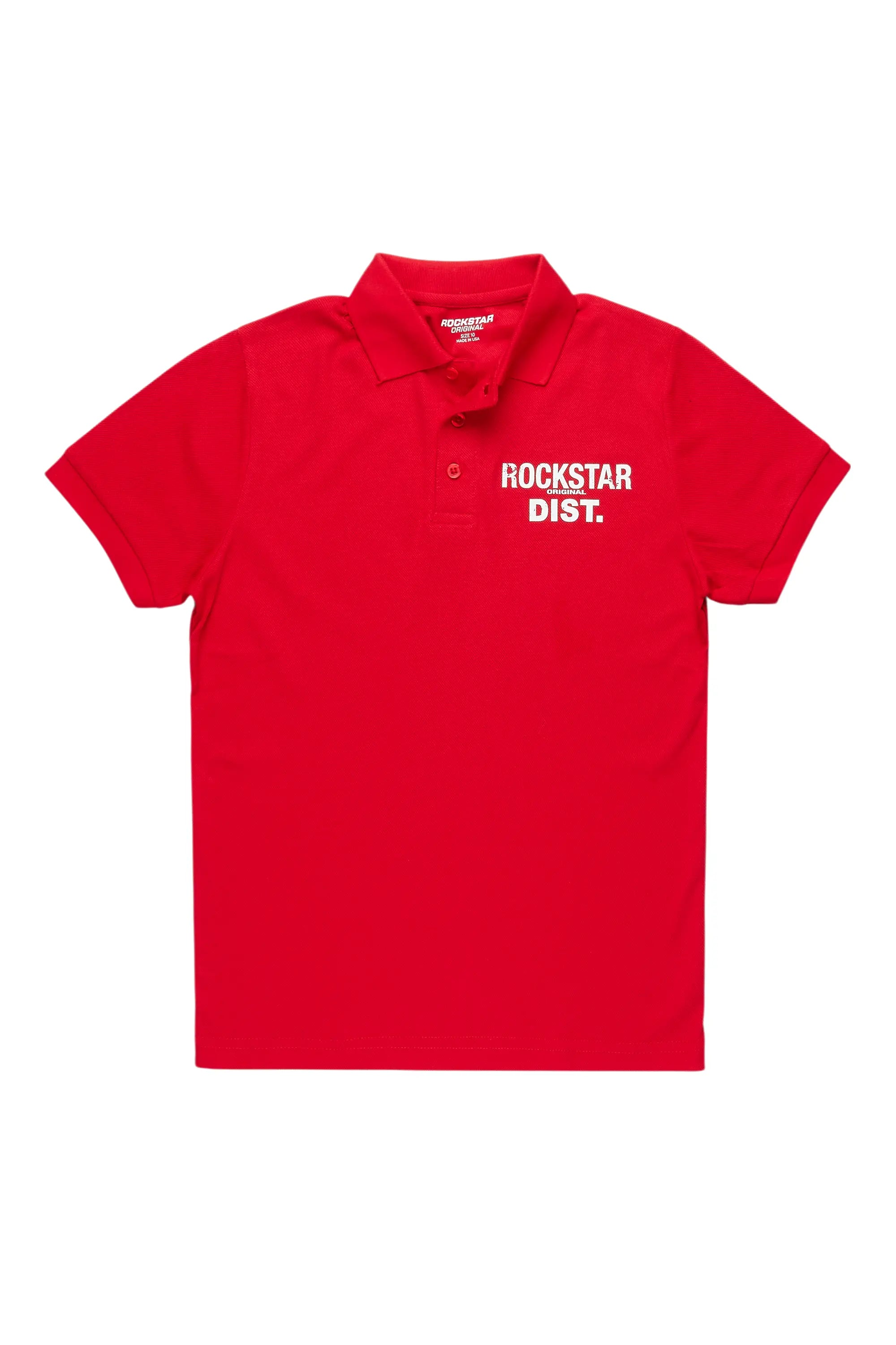 Boys Art Dist Red Polo