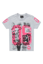 Girls Kammy Grey/Pink Graphic T-Shirt