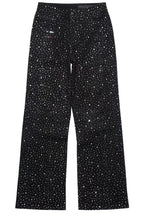 Discolite Rhinestone Jet Black Baggy Jean